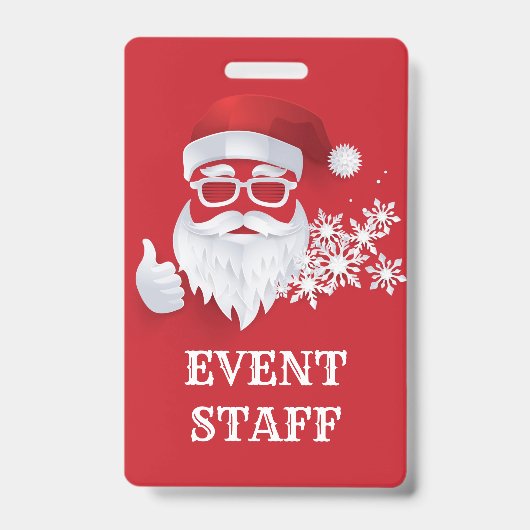 Angesagter Santa Claus Papercut-Mitarbeiter Ausweis (Vorderseite)
