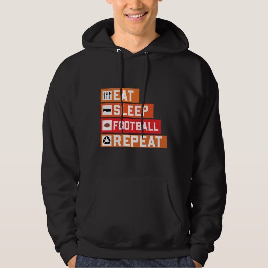 Angesagter Schlaf Fußball Wiederholung einfache Tr Hoodie (Vorderseite)