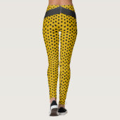 Angesagter schwarzer Gürtelstern - schwarze Polka- Leggings (Rückseite)
