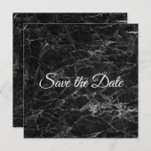 Angesagter schwarzer Marmor Save the Date (Vorne/Hinten)
