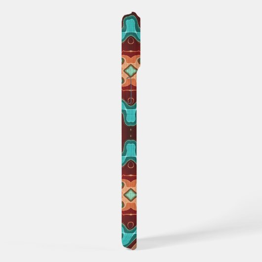 Angesagter Sommer Türkis Orange Aquamarin Oriental iPhone Hülle (Rechte Seite)