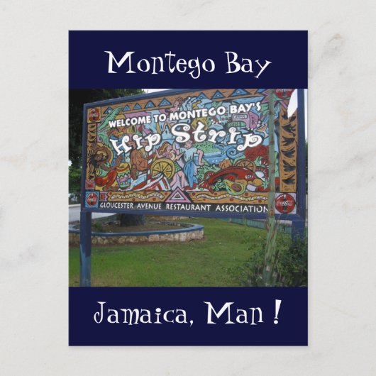 angesagter Stripjamaica Postkarte (Vorderseite)