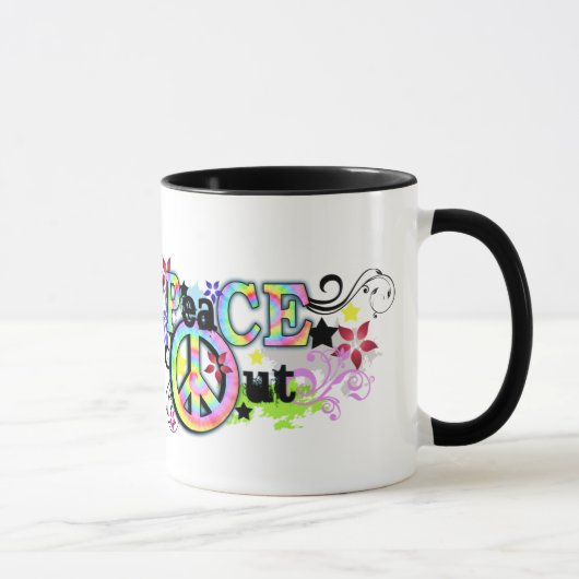 Angesagter und Groovy Frieden HERAUS Tasse (Rechts)