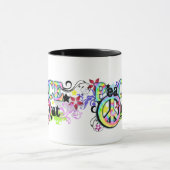 Angesagter und Groovy Frieden HERAUS Tasse (Zentrum)