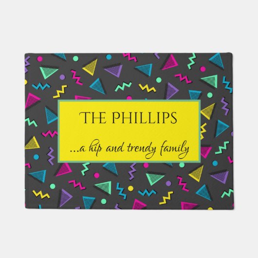 Angesagter und trendiger 80er Style Retro Empfang Fußmatte (Vorderseite)