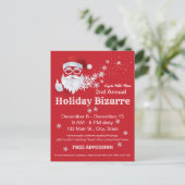 Angesagter Weihnachtsmann Papercut am Roten Weihna Ankündigungspostkarte (Stehend Vorderseite)