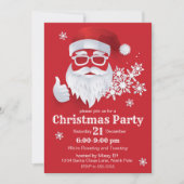 Angesagter Weihnachtsmann Papercut am Roten Weihna Einladung (Vorderseite)