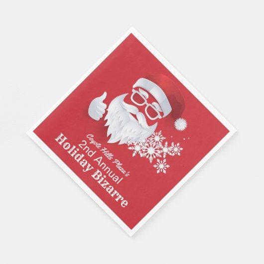 Angesagter Weihnachtsmann Papercut am Roten Weihna Serviette (Ecke)