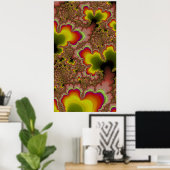 Angesagtes 60er Groovy Psychedelic Fraktal Abstrak Poster (Heimbüro)