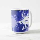 Angesagtes Abstraktes blaues Malermotiv Spritzer T Kaffeetasse (VorderseiteRechts)