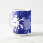 Angesagtes Abstraktes blaues Malermotiv Spritzer T Kaffeetasse (Vorderseite Links)