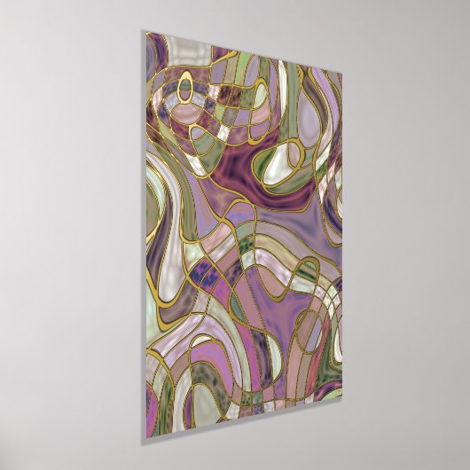 Angesagtes Abstraktes Wavy Lines Gold Mosaik Art M Foliendrucke (Ablage )