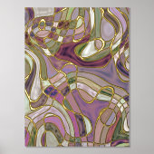 Angesagtes Abstraktes Wavy Lines Gold Mosaik Art M Foliendrucke (Vorderseite)