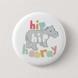 Angesagtes Angesagtes Hooray Gray Hippo Zeichnend  Button