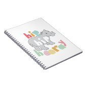 Angesagtes Angesagtes Hooray Gray Hippo Zeichnend Notizblock (Rechte Seite)