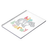 Angesagtes Angesagtes Hooray Gray Hippo Zeichnend Notizblock (Linke Seite)