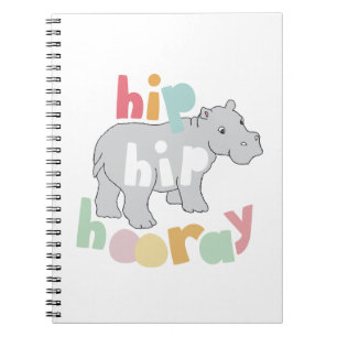 Angesagtes Angesagtes Hooray Gray Hippo Zeichnend Notizblock