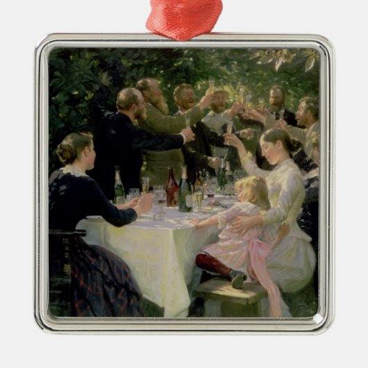 Angesagtes angesagtes Hurrah! Das Party der Silbernes Ornament (Vorne)