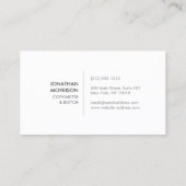 ANGESAGTES BLACK DIAMOND-PATTER AUF DUNKELGRAD VISITENKARTE (Rückseite)