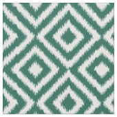 Angesagtes dunkelgrünes Ikat Diamond Squares Mosai Stoff (Nahaufnahme)