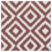Angesagtes dunkelrotes Ikat Diamond Squares Mosaik Stoff (Nahaufnahme)