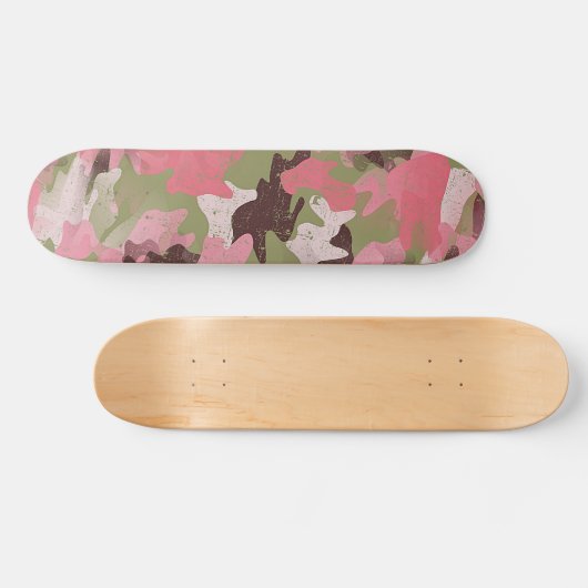 Angesagtes Fun Militär Green Pink Camouflage Art M Skateboard (Horizontal)