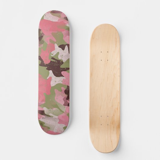 Angesagtes Fun Militär Green Pink Camouflage Art M Skateboard (Vorderseite)