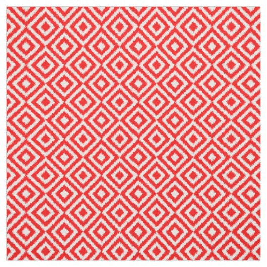 Angesagtes, helles rotes Ikat-Diamantquadrat Mosai Stoff (Muster)