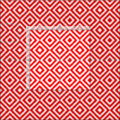 Angesagtes, helles rotes Ikat-Diamantquadrat Mosai Stoff (Kachel)