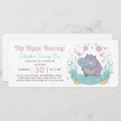 Angesagtes Hippo Hooray Kindergeburtstag Party Einladung (Vorne/Hinten)