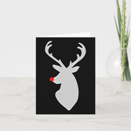 Angesagtes Hirsch mit Rudolph Nose Weihnachtsgesch Karte (Vorderseite)