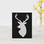 Angesagtes Hirsch mit Rudolph Nose Weihnachtsgesch Karte (Gelbe Blume)