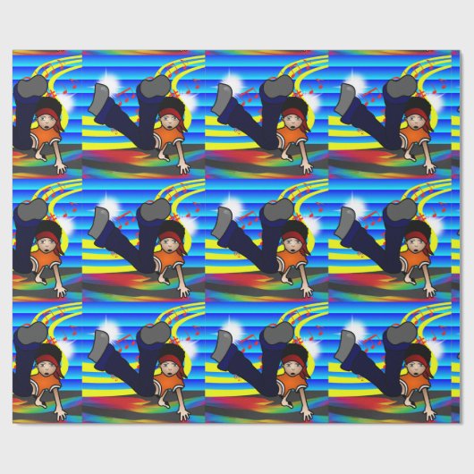 Angesagtes Hopfenbreakdance-Kind Geschenkpapier (Flach)