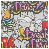 Angesagtes Hopfengraffiti-Mustergewebe Stoff (Nahaufnahme)