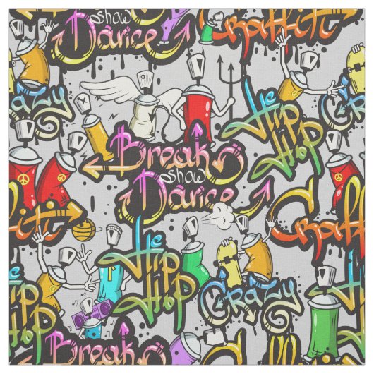 Angesagtes Hopfengraffiti-Mustergewebe Stoff (Muster)