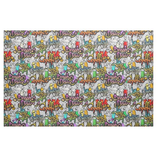 Angesagtes Hopfengraffiti-Mustergewebe Stoff (Fat Quarter (45,7 x 55,9 cm))