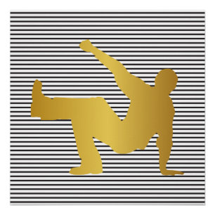 Angesagtes HopfenStripes städtischer Tanz-Junge Poster