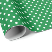 Angesagtes Kleeblatt Green White Punkts Muster Geschenkpapier (Rolleneckpunkt)