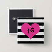 Angesagtes Küken 16. Brithday Knopf Button (Vorne & Hinten)