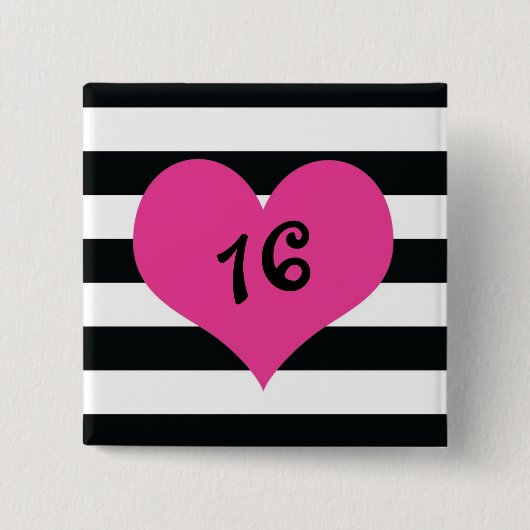 Angesagtes Küken 16. Brithday Knopf Button (Vorderseite)
