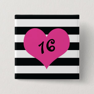 Angesagtes Küken 16. Brithday Knopf Button