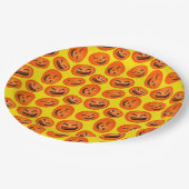 Angesagtes Kürbis-Halloween-Party liefert Gelb Pappteller (Schrägansicht)