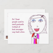 Angesagtes Mädchen, "Text mir, wenn du das bekomms Postkarte (Vorne/Hinten)
