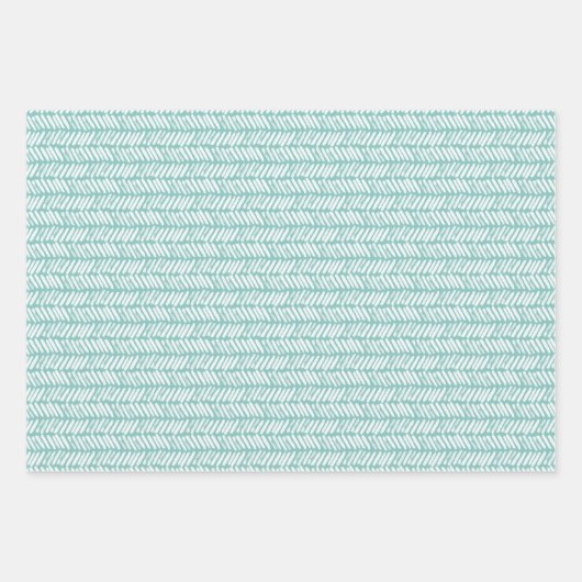 Angesagtes Meerglas Aquamarin Grün Abstrakt Zigzag Geschenkpapier Set (Vorderseite 2)