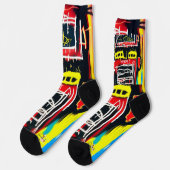 Angesagtes modernes Graffiti Street Art Spray Socken (Linkes Detail)