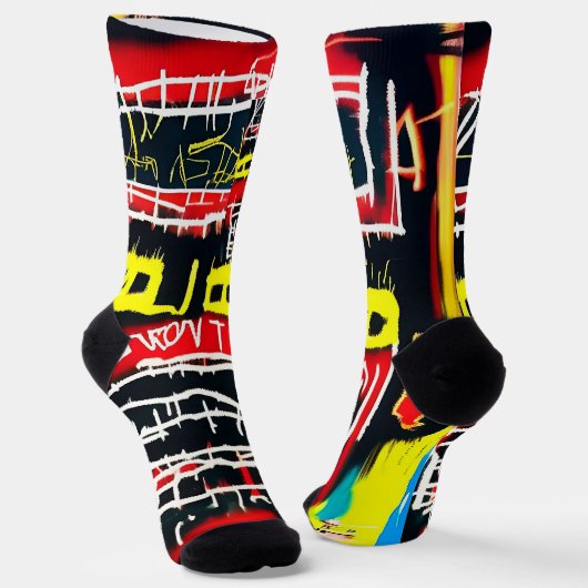 Angesagtes modernes Graffiti Street Art Spray Socken (Gewinkelt)