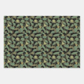 Angesagtes Ochre Brown Green Forest Tree Muster Geschenkpapier Set (Vorderseite)