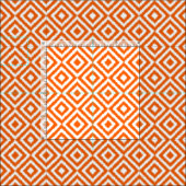 Angesagtes Orange-Diamant-Quadrate Mosaikmuster Stoff (Kachel)