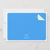 Angesagtes Papierflugzeug Einjähriges Foto Einladu Einladung (Rückseite)