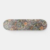 Angesagtes Retro Chic Funky Floral Circles Art Pat Skateboard (Horizontal)